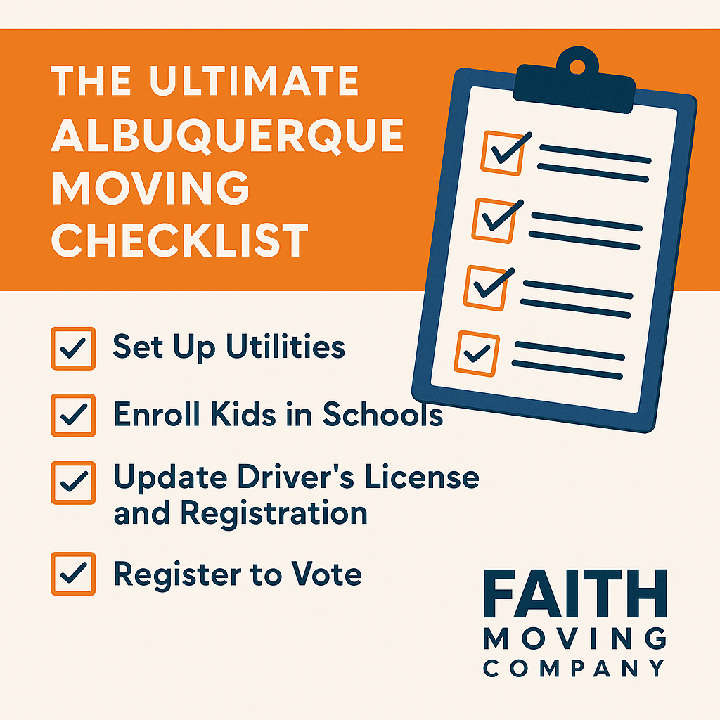 The Ultimate Albuquerque Moving Checklist (utilities, schools, DMV, voter registration)